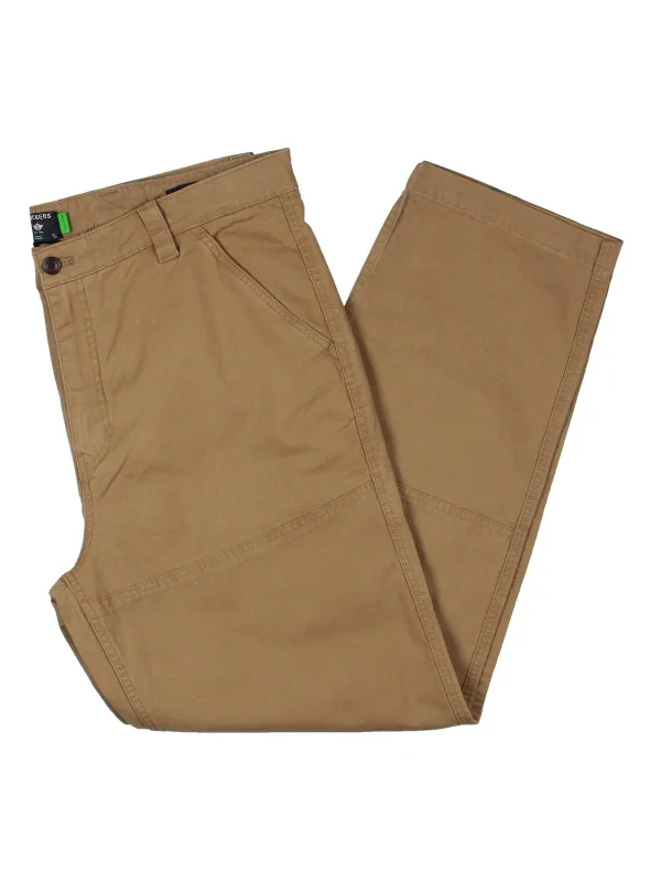 Casual drawstring pants for effortless home relaxation -Pants with bootcut design-Mens Cotton Utility Straight Leg Pants