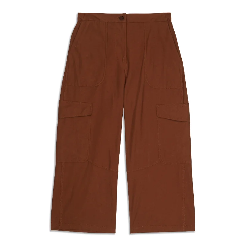 Soft pajama pants for ultimate bedtime comfort -Pants for firefighters-Light Cargo Pocket High-Rise Cropped Pants - Resale