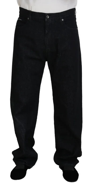 Reinforced cargo pants for heavy-duty field work -Pants for military use-Dolce & Gabbana Elegant  Washed blue Pants Luxe Men's Cotton