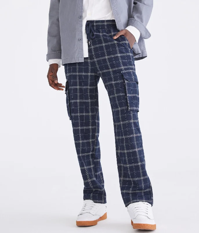 Soft jogger pants for relaxed weekend lounging -Pants for running-Aeropostale Plaid Baggy Cargo Pants