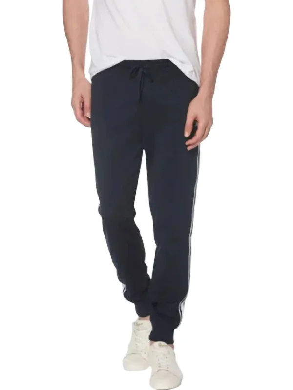 Flowy culottes pants for breezy summer style -Pants for tall men-Earl Track Pants In Dark Sapphire