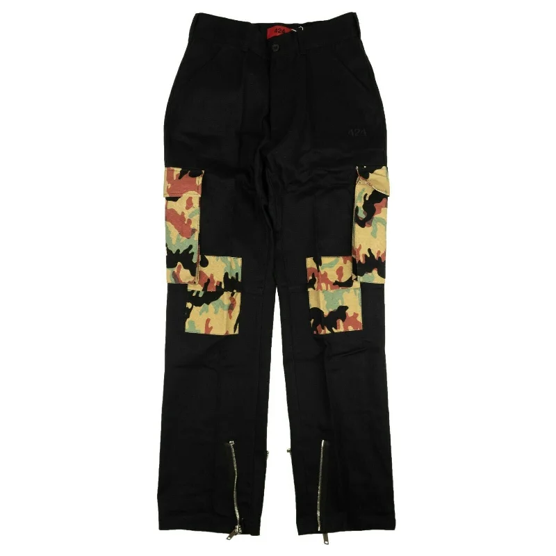 Soft cotton pants for sensitive skin comfort -Pants with mid rise-424 On Fairfax Camo Cargo Pants - Black/Brown/Green