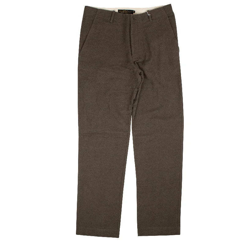 Breathable linen pants for hot summer days -Pants for winter-Freeman'S Sporting Club Hand Made Moleskin Cotton Pants - Brown