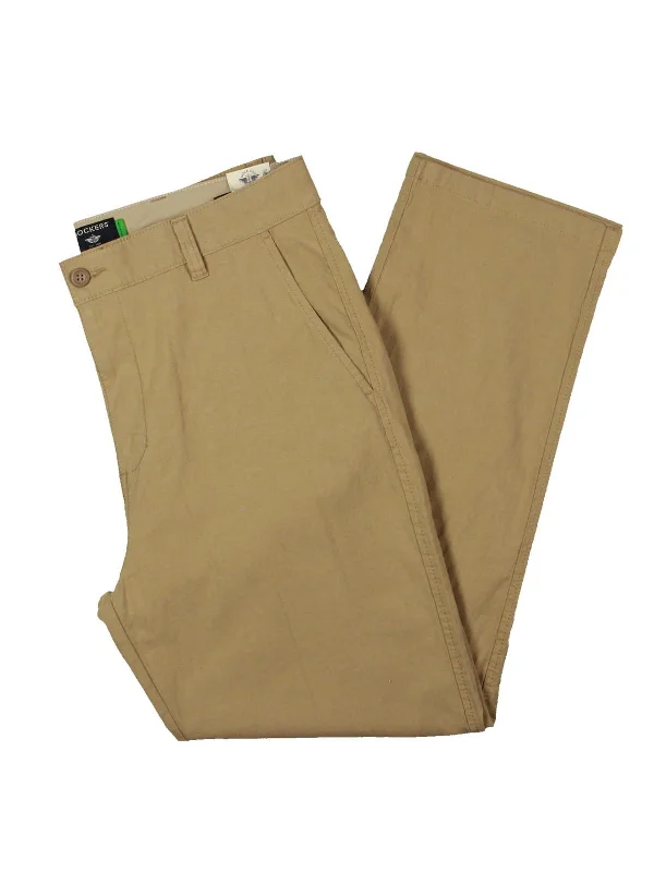 High-rise flare pants for vintage chic appeal -Pants with straight legs-Mens Mid-Rise Stretch Chino Pants