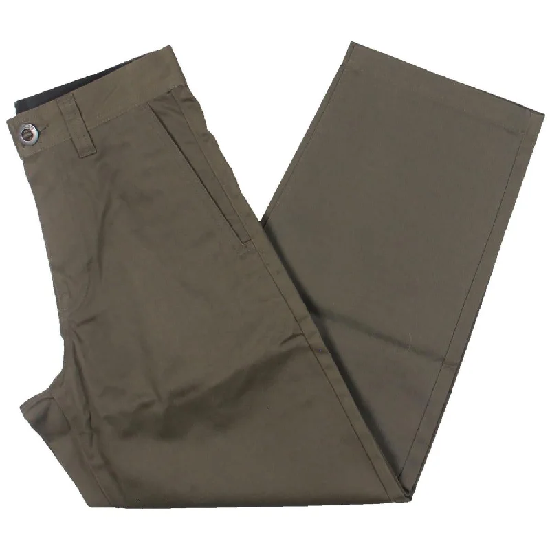 Casual twill pants for easygoing daily outfits -Pants for students-Mens Cotton Blend Straight Leg Chino Pants