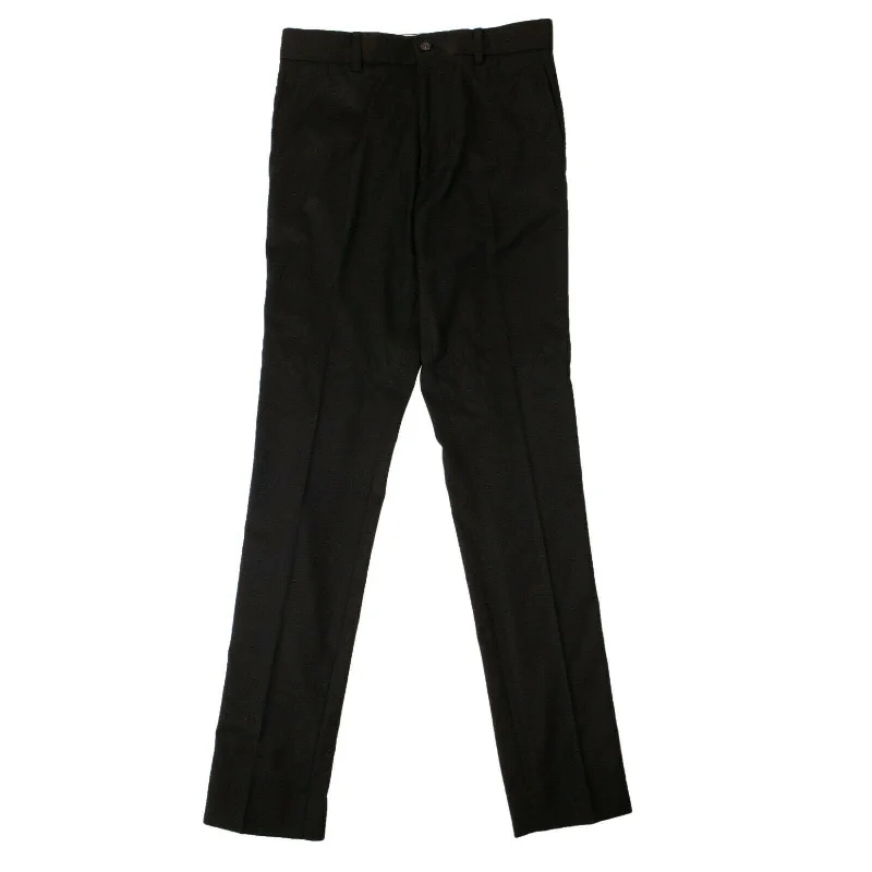 Retro bell-bottom pants for 70s-inspired fashion -Pants with breathable material-Men's Black Beaded Guitar Strap Pants