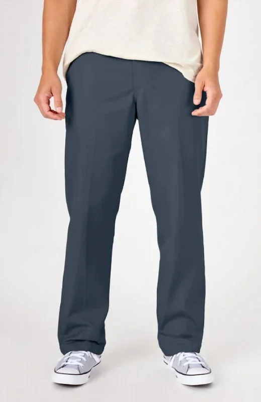 Relaxed cotton pants for breezy casual days -Pants for snowboarders-Skateboarding Twill Pants In Airforce Blue