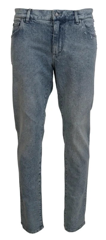 Lightweight jogger pants for summer evening strolls -Pants for DJs-Dolce & Gabbana Elegant Slim-Fit   Men's Pants