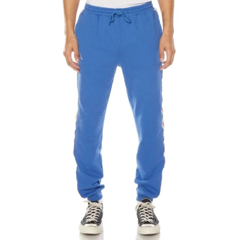 Elegant palazzo pants for formal party outfits -Pants for weddings-Men's Logo Tape Danira Trackpants In Blue/grey/red