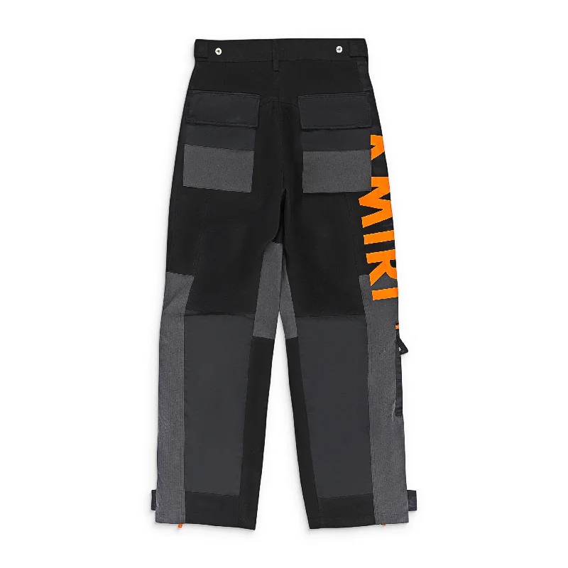 Soft stretch pants for all-day wear ease -Pants for gothic fashion-PARACHUTE BLACK CARGO PANTS