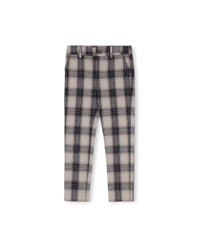 Vintage denim pants for timeless rugged style -Pants for bohemian style-ONE CHILD PLAID PANTS [FINAL SALE]