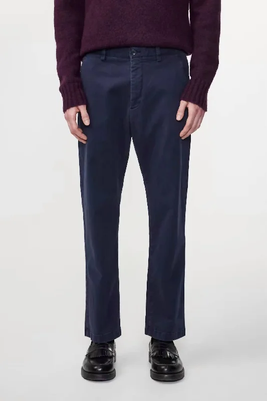 High-rise flare pants for vintage chic appeal -Pants with straight legs-Alex 1010 Pants In Navy Blue