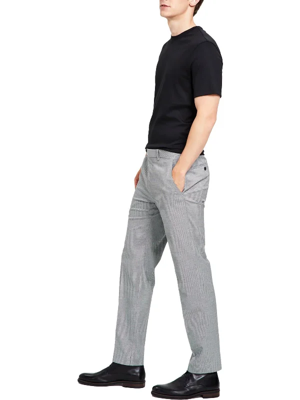 Stretch denim pants for curvy figure flattery -Pants with cargo pockets-Mens Houndstooth Slim Suit Pants