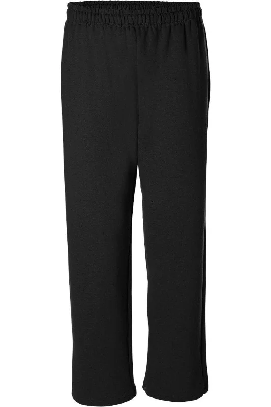 High-rise flare pants for vintage chic appeal -Pants with straight legs-Gildan Heavy Blend Open-Bottom Sweatpants