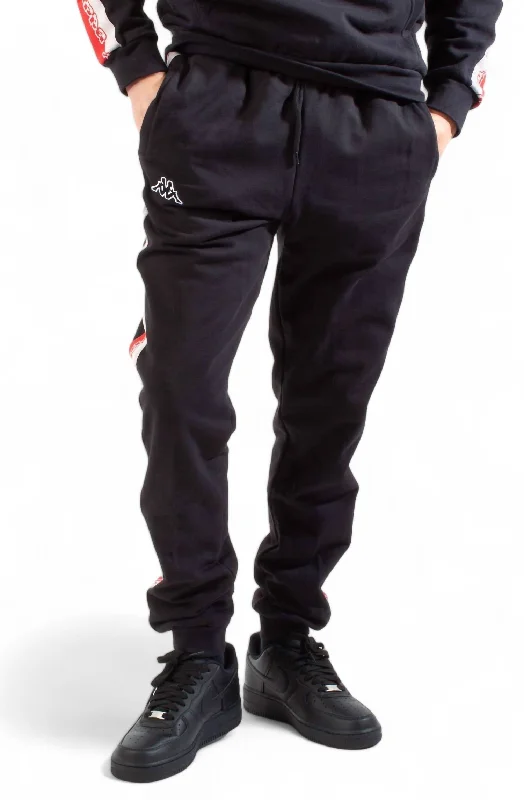 Cozy fleece pants for cold winter nights -Pants for office-Men's Logo Tape Danira Trackpants In Black/grey/red