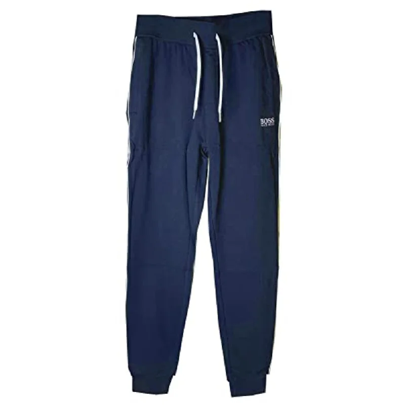 Weather-resistant pants for unpredictable climate needs -Pants with thermal lining-Hugo Boss Men's Blue Logo Track Pants Joggers