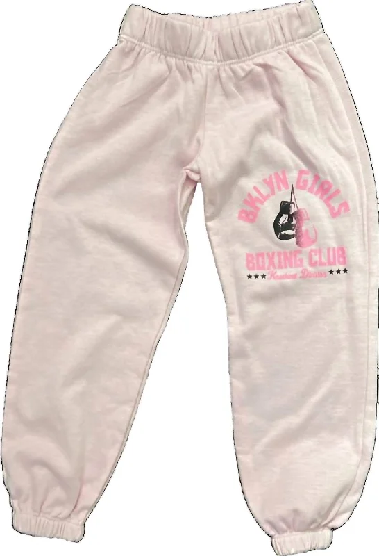 Designer jogger pants for upscale street style -Pants with solid colors-Kids' Brooklyn Girls Boxing Club Sweatpants In Blush