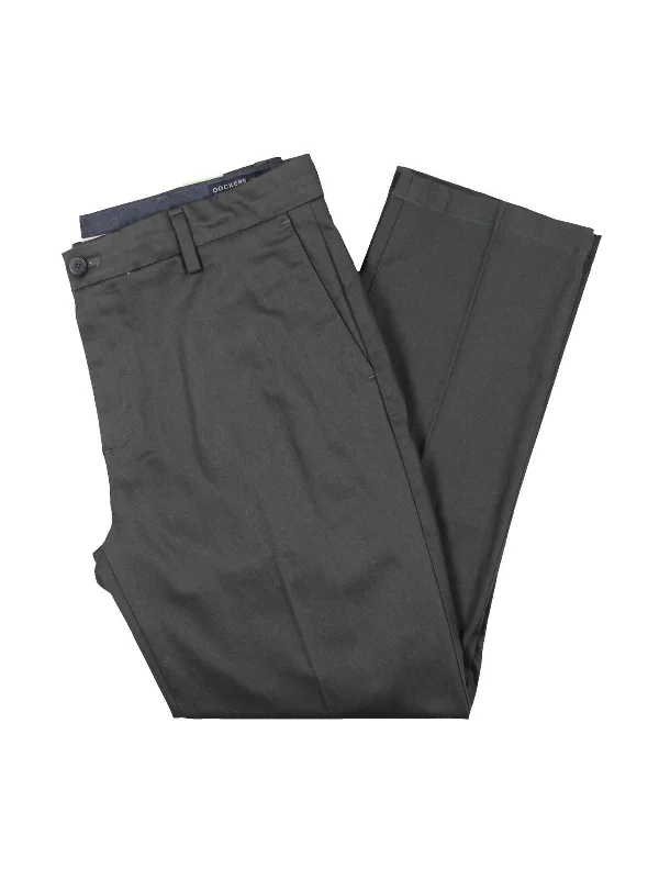 Flowy linen pants for relaxed tropical vacations -Pants for construction workers-Mens Mid-Rise Straight Leg Khaki Pants