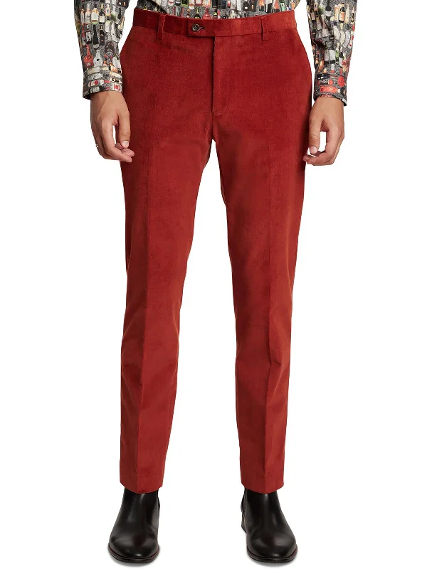 Tapered ankle pants for sleek modern silhouettes -Pants with flared legs-Mens Corduroy Suit Separate Straight Leg Pants