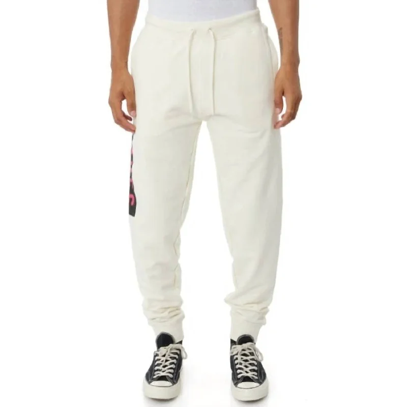 Stylish cropped pants for warm season trends -Pants with denim fabric-Men's Authentic Maggotty Sweatpants In Cream/blue-Black/pink