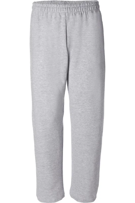 Soft cotton pants for sensitive skin comfort -Pants with mid rise-Gildan Heavy Blend Open-Bottom Sweatpants