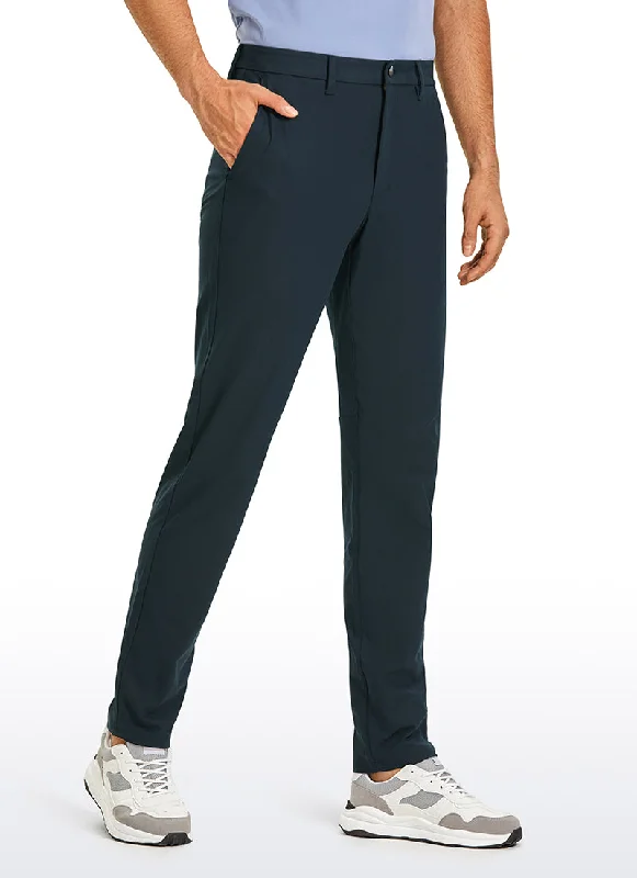 Stretch denim pants for curvy figure flattery -Pants with cargo pockets-All-Day Comfy Classic-Fit Golf Pants 34''