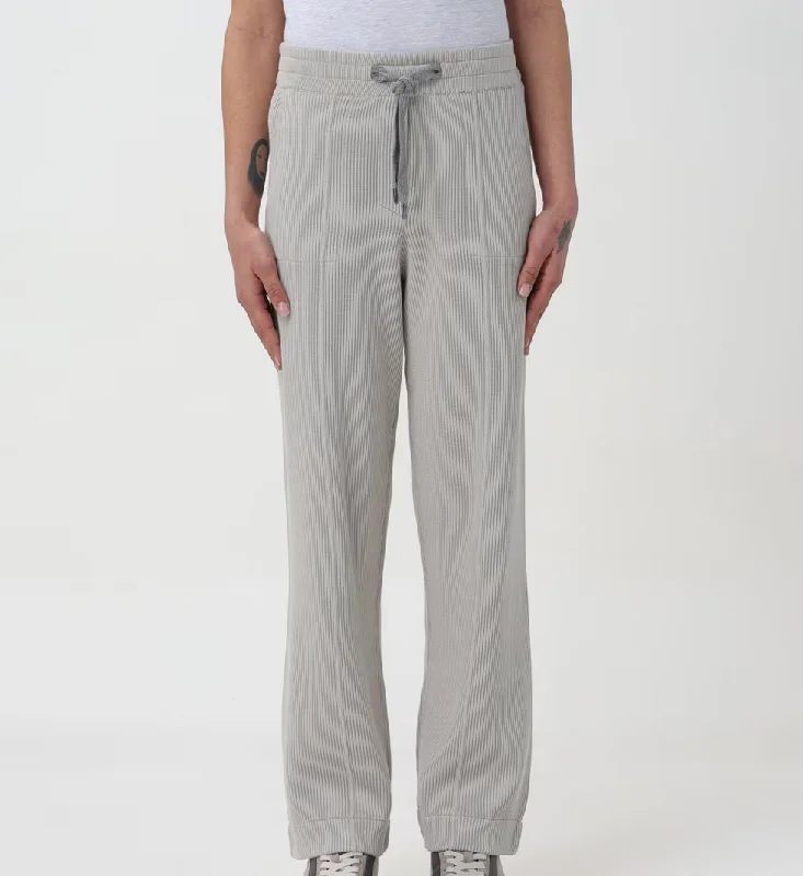 Adjustable waist pants for custom fit ease -Pants with buttons-Brunello Cucinelli Women's Knit Pants In White