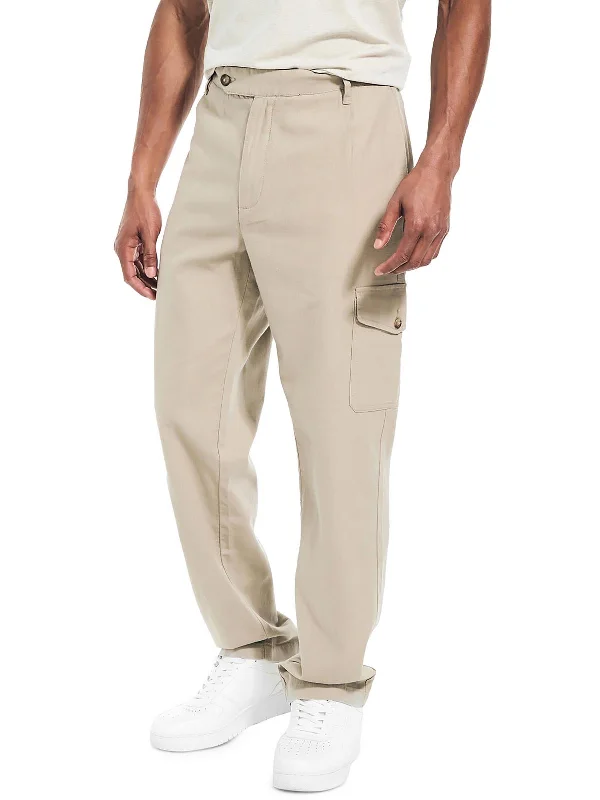 Durable canvas pants for heavy-duty work use -Pants with wide legs-Mens Linen Pocketed Cargo Pants