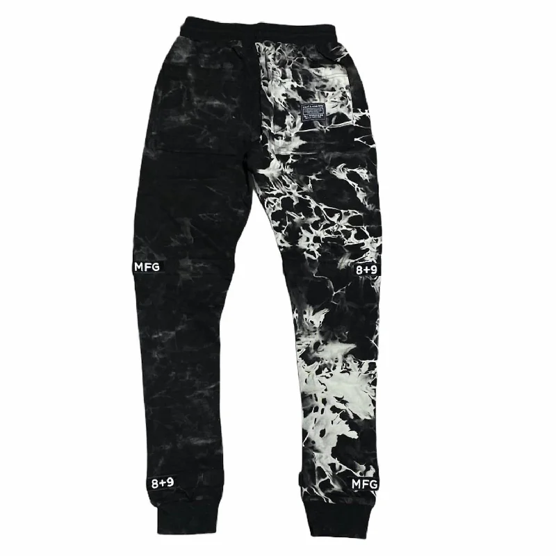 Tactical cargo pants for outdoor survival needs -Pants for vintage style-Men's Strapped Up Fleece Sweatpants In Oreo Tie Dye