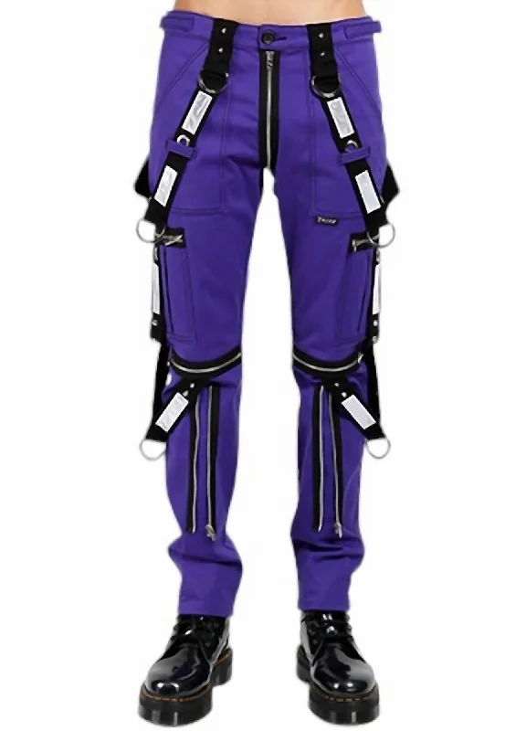 Durable canvas pants for heavy-duty work use -Pants with wide legs-Men's Electric Reflector Pants In Purple