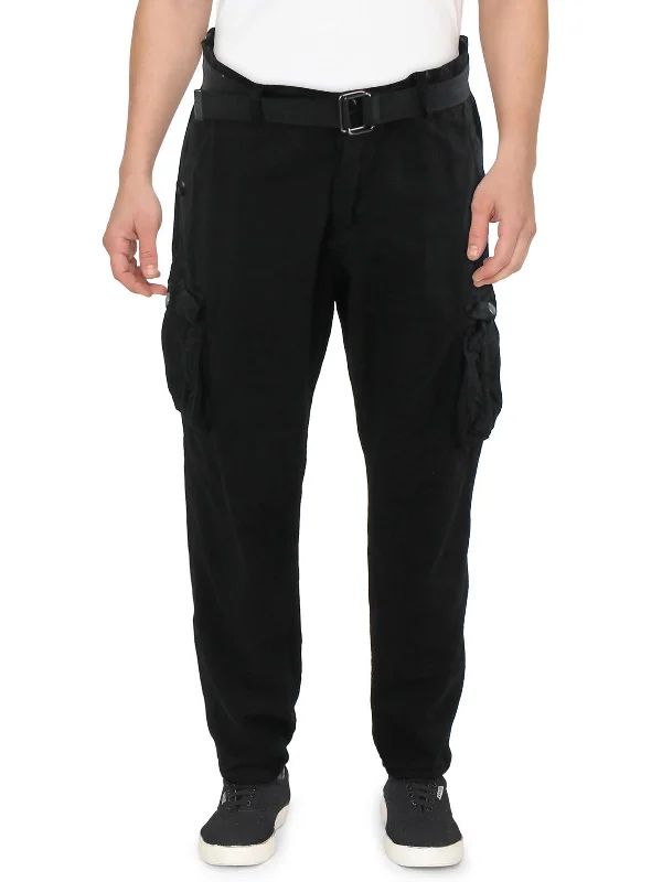 Elegant satin pants for formal dinner attire -Pants with cotton material-Mens Cotton Pocketed Cargo Pants