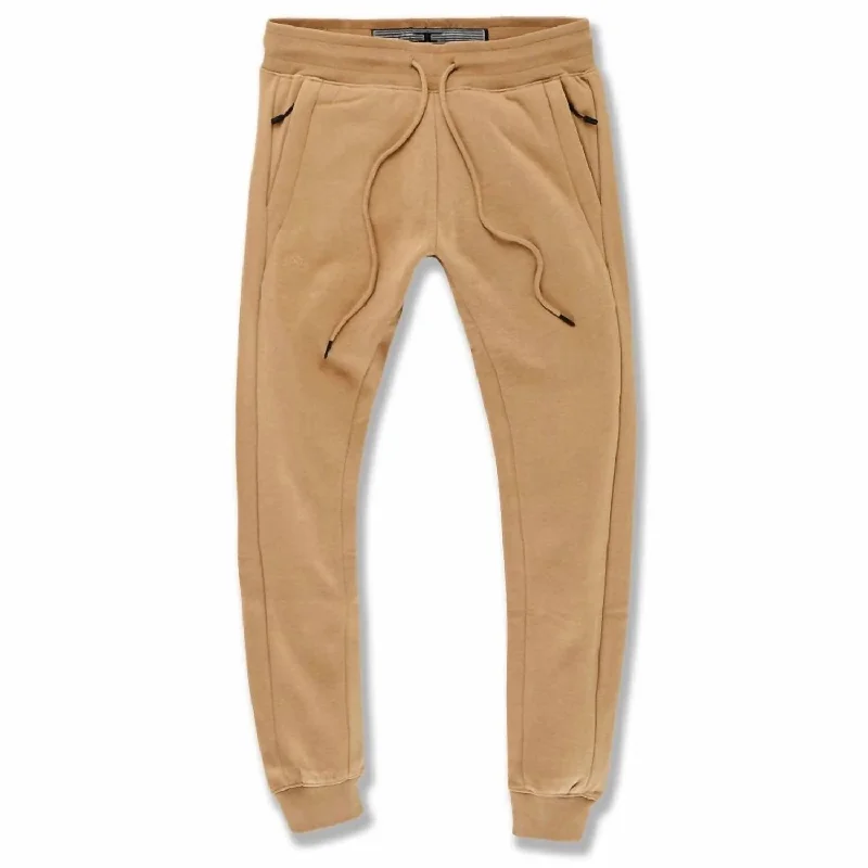 Durable denim pants for long-lasting everyday use -Pants with linen fabric-Men's Uptown Jogger Sweatpants In Mocha