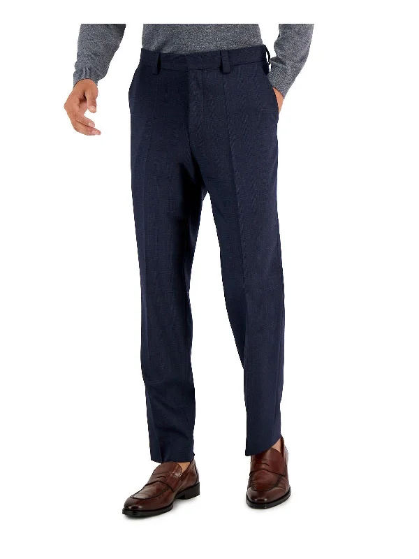 Breathable mesh pants for hot weather sports -Pants with tapered fit-Mens Wool Blend Glen Plaid Suit Pants