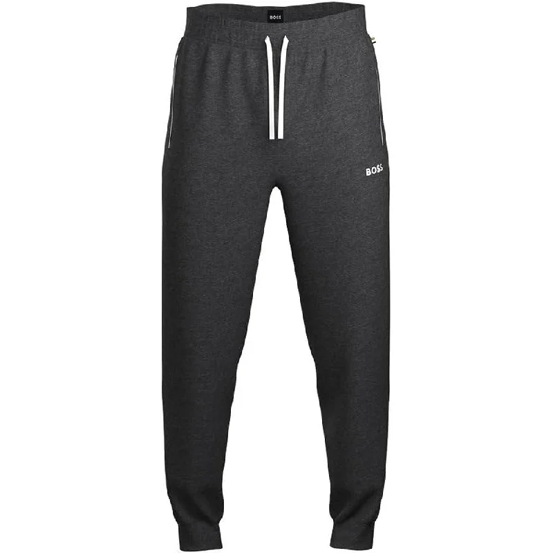 Windproof pants for chilly outdoor activities -Pants with waterproof fabric-HUGO BOSS Men Mix&Match Lounge Jogger Drawstrings Cotton Pants Asphault Grey