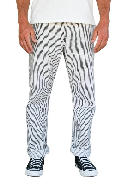 Durable twill pants for tough outdoor jobs -Pants for rock climbers-Deck Straight Leg Pants In Stripe