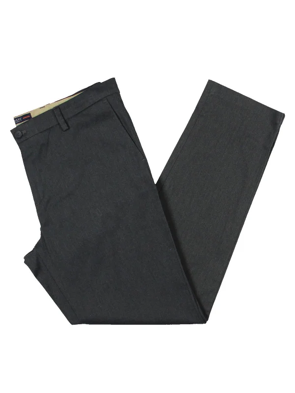 Lightweight travel pants with wrinkle-free fabric -Pants with wool fabric-Mens Mid-Rise Athletic Fit Khaki Pants