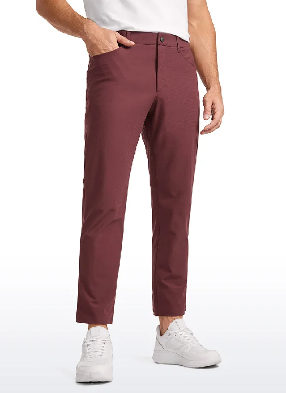 Soft cotton pants for sensitive skin comfort -Pants with mid rise-All-day Comfy Slim-Fit Golf Pants 30'' - 5-pockets