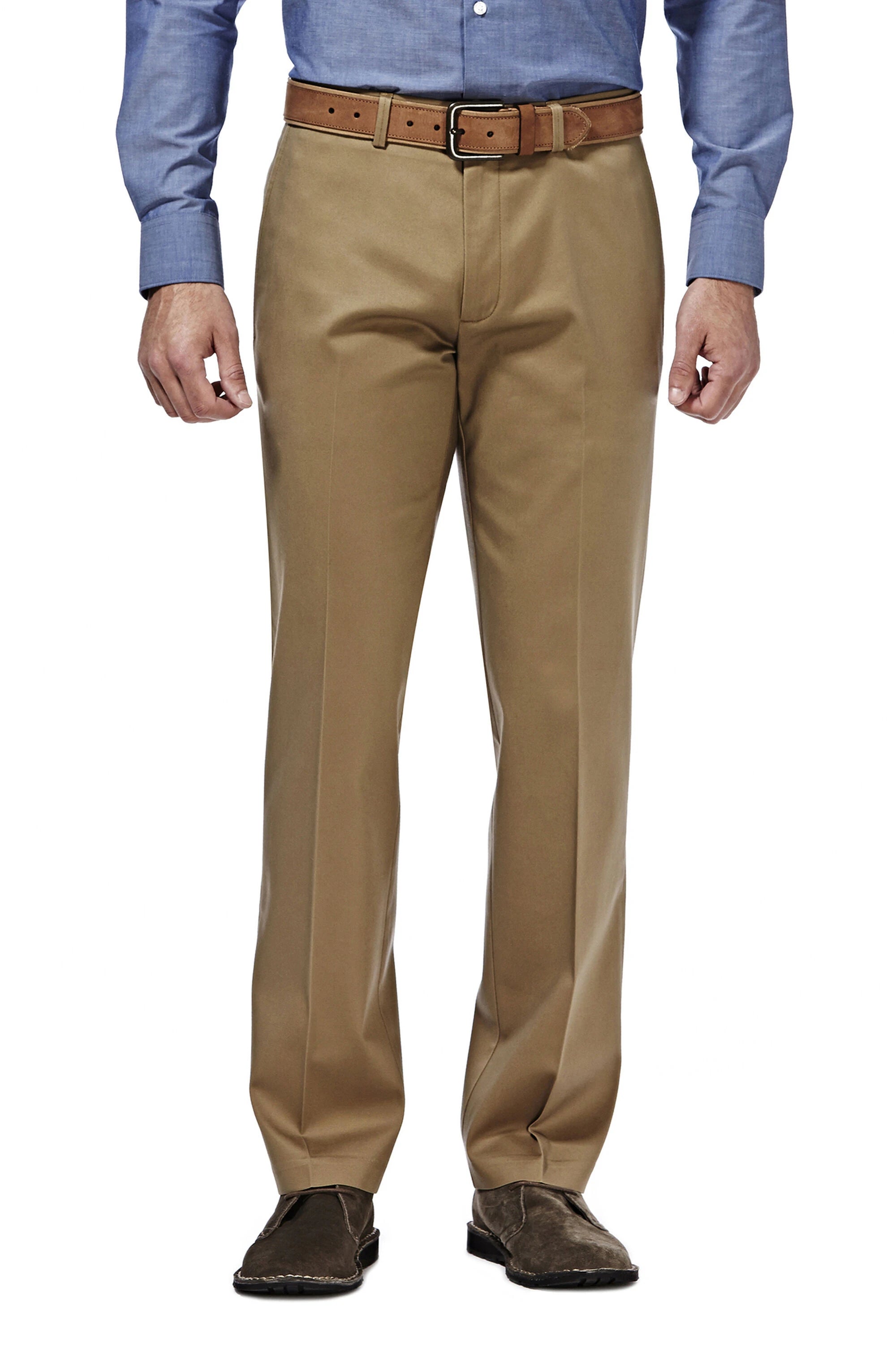 Classic khaki pants for timeless wardrobe staples -Pants for outdoor activities-Haggar No Iron Flat Front Pants