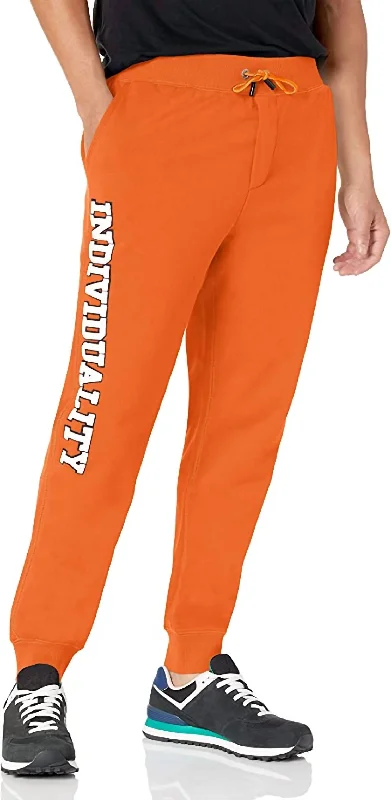 Classic wool pants for cold weather elegance -Pants for artists-Men's Fleece Sweatpants In Orange