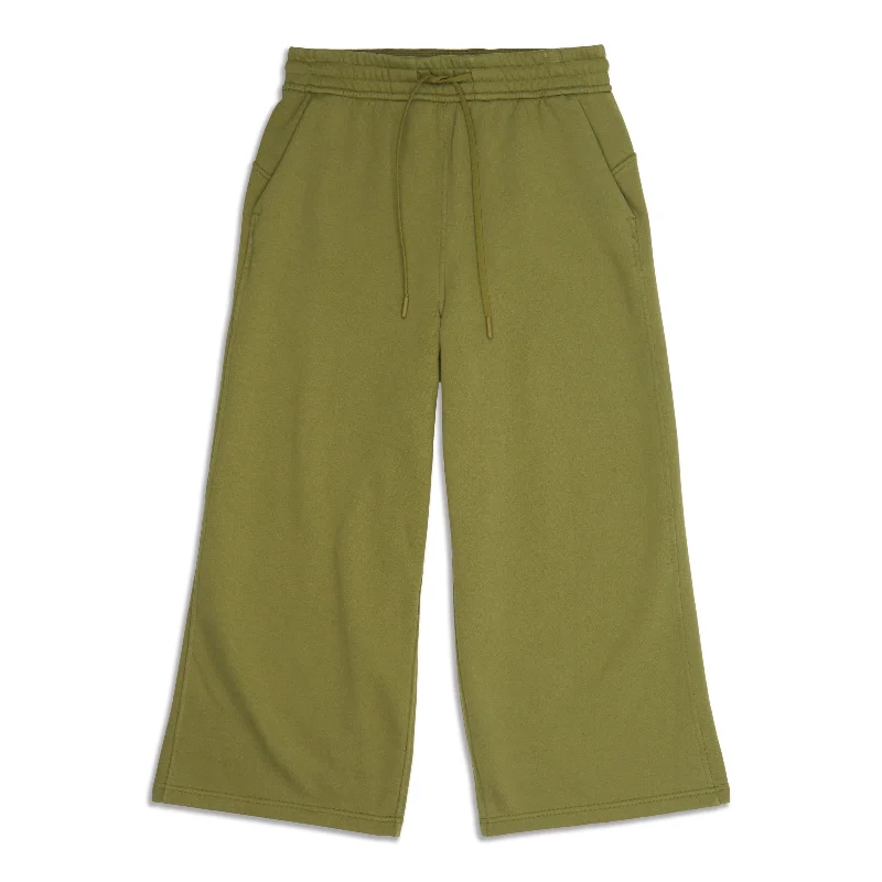 Quick-dry cargo pants for fishing trip practicality -Pants with mesh panels-Loungeful High-Rise Wide Leg Cropped Pants - Resale