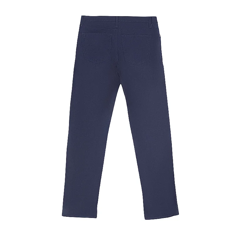 Slim-fit chinos for modern business casual -Pants for gym-Navy Cotton Woven Pants