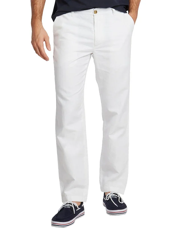 Tailored ankle pants for chic office outfits -Pants for musicians-Mens Linen Blend Classic Fit Pants