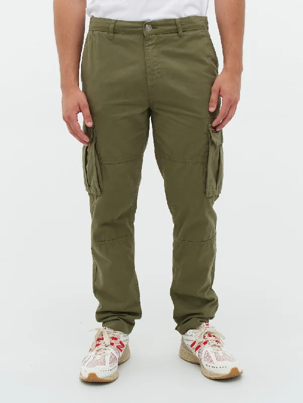 Tapered ankle pants for sleek modern silhouettes -Pants with flared legs-Sergei Regular Fit Twill Cargo Pants