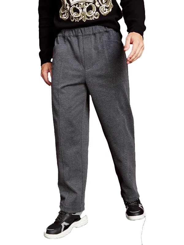 Flowy linen pants for relaxed tropical vacations -Pants for construction workers-Mens Twill Textured Straight Leg Pants