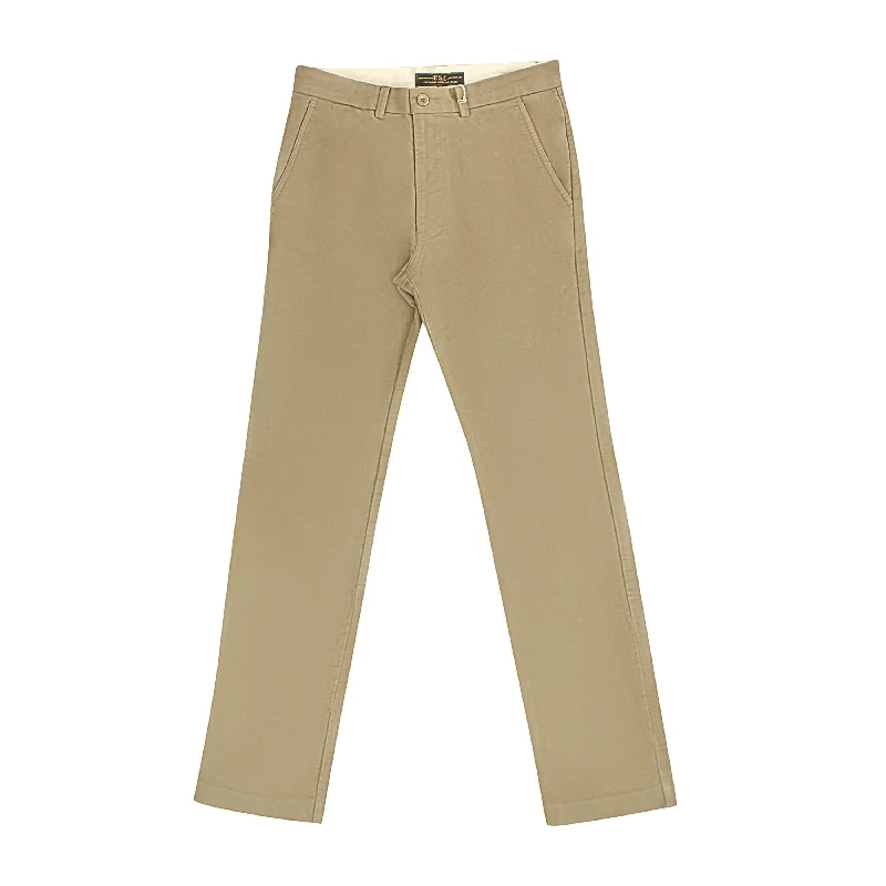 Lightweight travel pants for long flight comfort -Pants for yoga-Brown Moleskin Cotton Pants