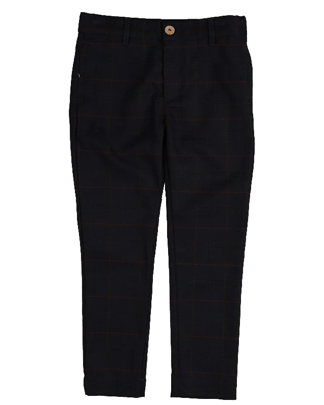 Bold plaid pants for eye-catching style choices -Pants for medical professionals-BELATI NAVY/WINE PLAID PANTS [FINAL SALE]