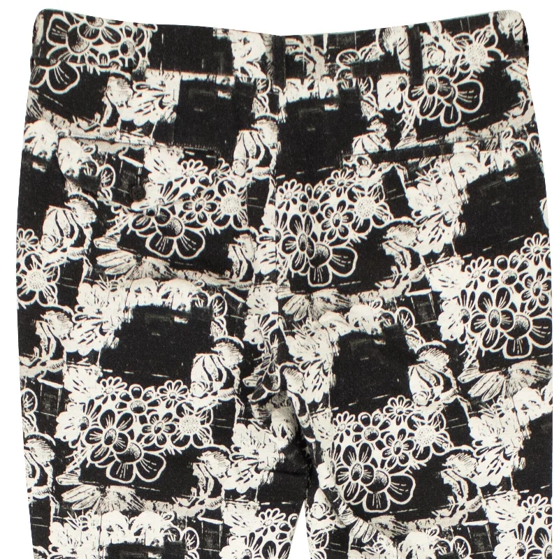 Casual twill pants for easygoing daily outfits -Pants for students-Comme Des Garcons Cotton Floral Pants - Black/White