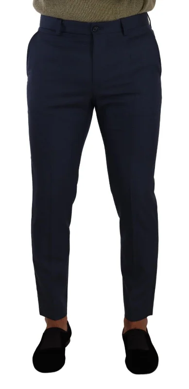 Lightweight travel pants with wrinkle-free fabric -Pants with wool fabric-Dolce & Gabbana Elegant   Slim-Fit Dress Men's Pants