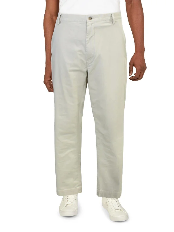 Weather-resistant pants for unpredictable climate needs -Pants with thermal lining-Big & Tall Mens Stretch Classic Fit Khaki Pants