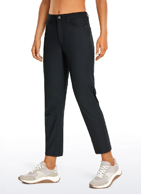 Lightweight linen pants for beach vacation style -Pants with stretch fabric-All-day Comfy 5-Pocket Pants 27"